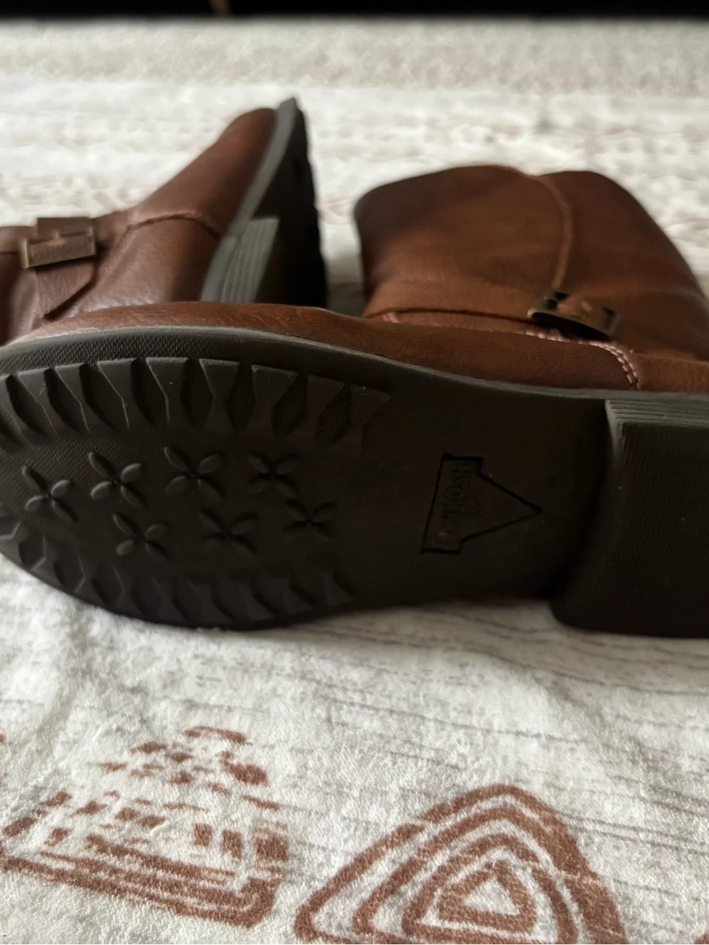Girls’ Brown Leather Mid-Calf Boots